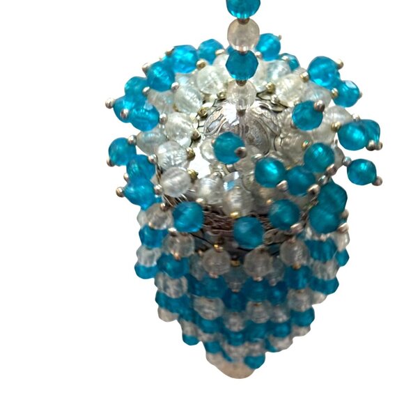 Christmas Cascading Chandelier Ornament Beaded Tea Ball Fan Pull Charm Bohemian - Picture 3 of 10